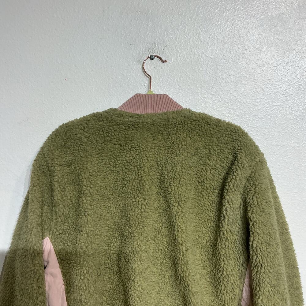 Free People We The Free Green Rivington Sherpa Bomber Jacket Sz S - Picture 8 of 13